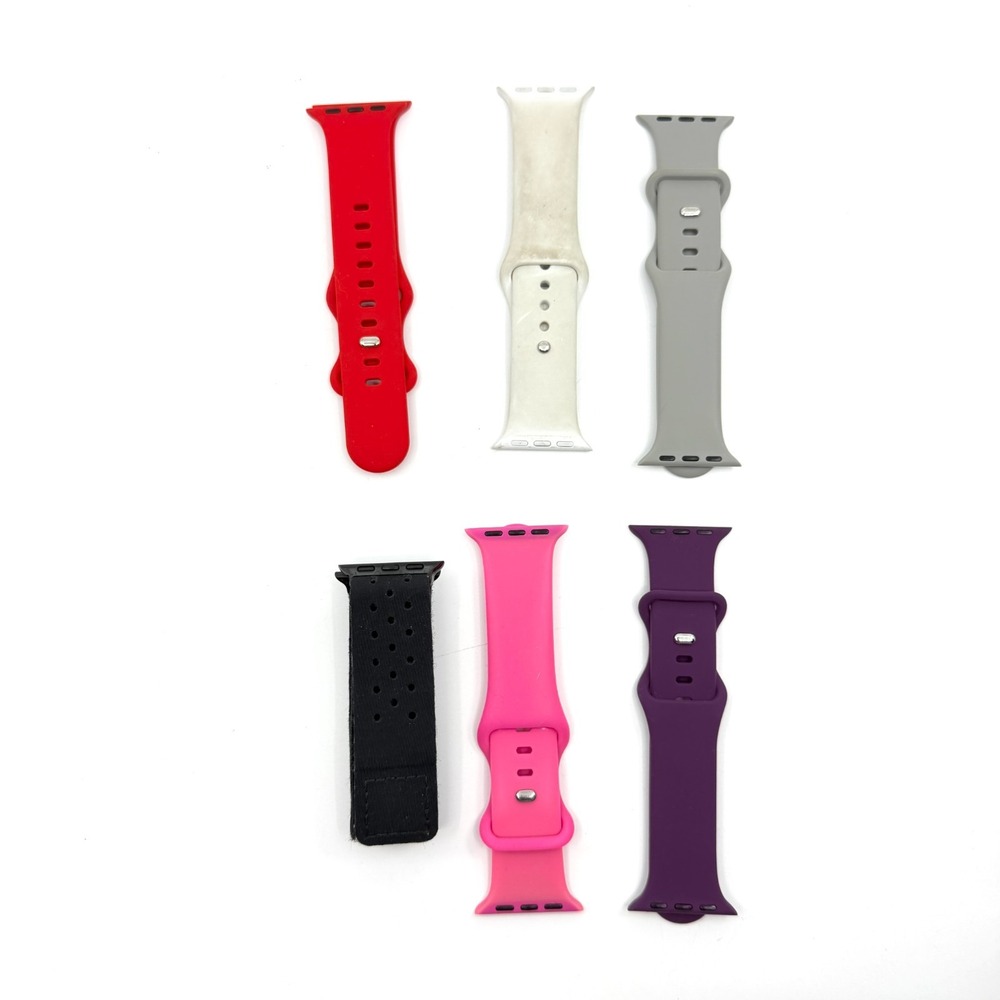 Lot of 6 Colorful Silicone Sport Watch Bands - Mixed Bundle